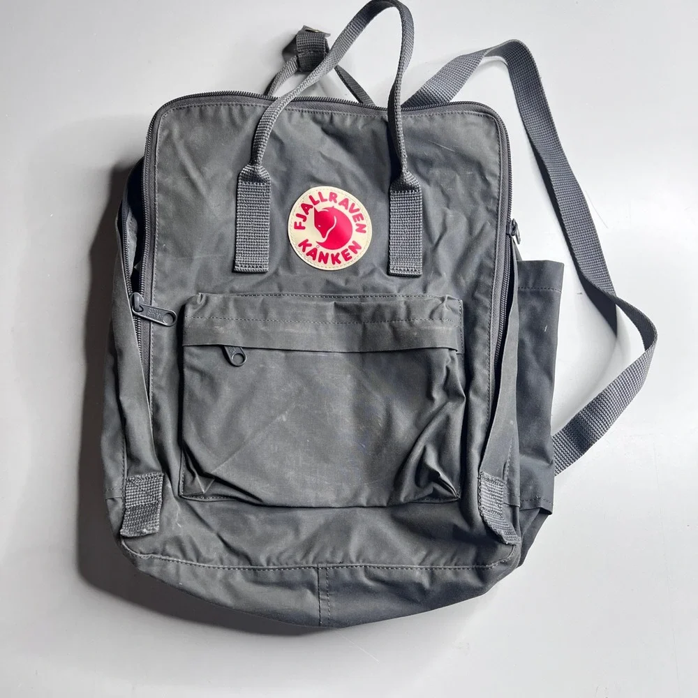 Fjallraven Kanken Classic Backpack‎ Grey Vinylon F School Travel Bag 23510